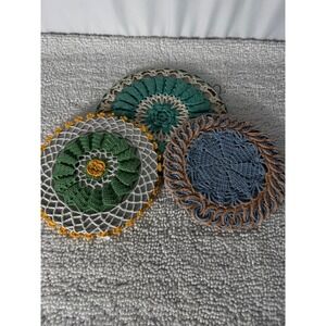Ballonoff Hot‎ Mat Burner Pad Insulated Trivet Set VTG Kitchen Crochet Covers 3
